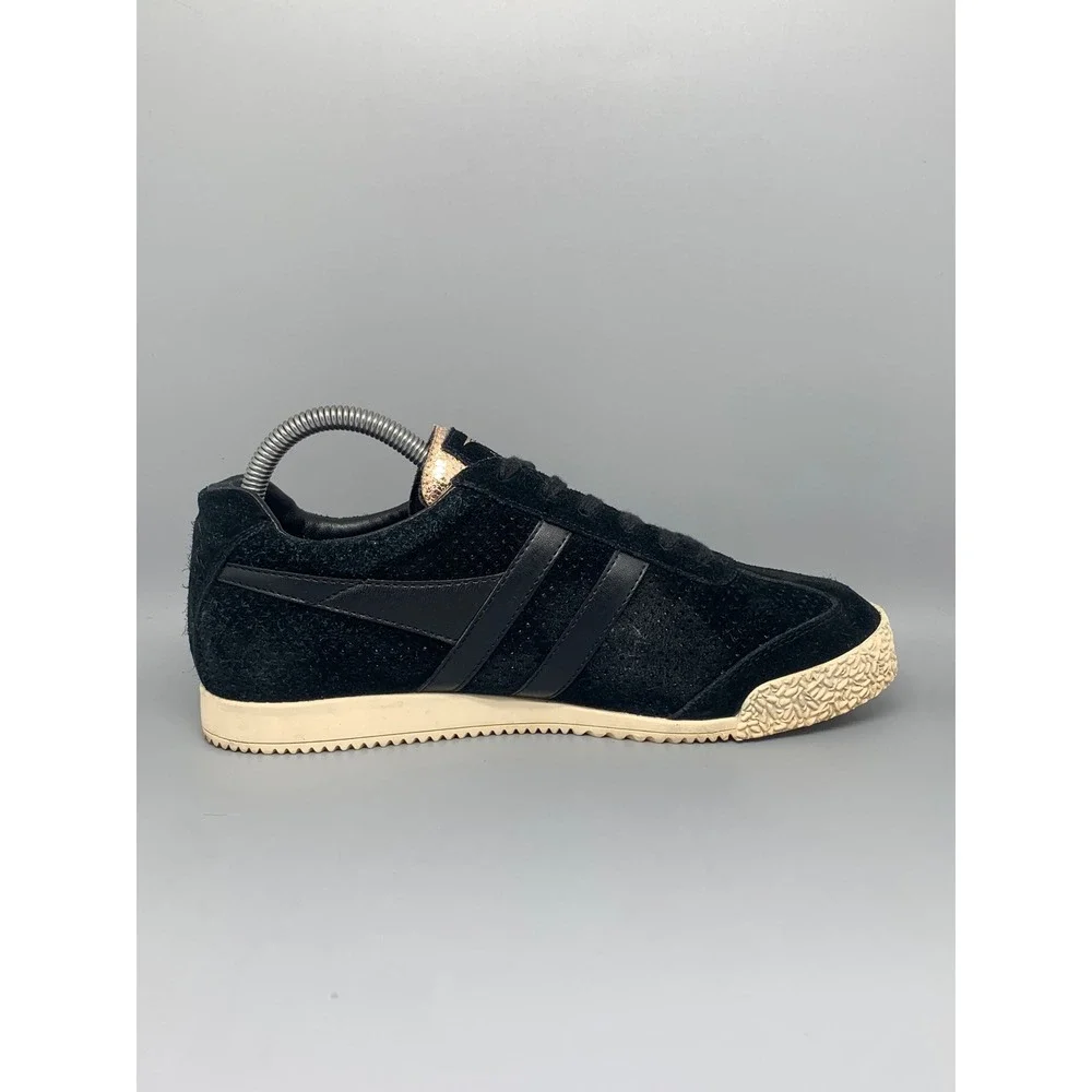 Gola Harrier Glimmer Suede Black Rose Gold Sneakers CLA190 Women's‎ Sz 8